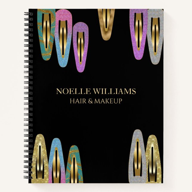Cuaderno Clip de cabello moderno profesional con brillo par (Anverso)