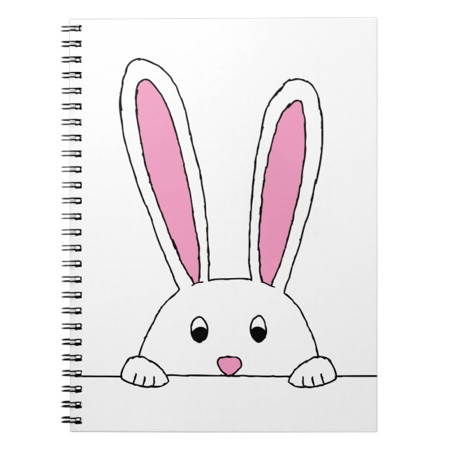 Cuaderno Clipart de conejo lindo Peaking Cute Animals Bunny (Frente)