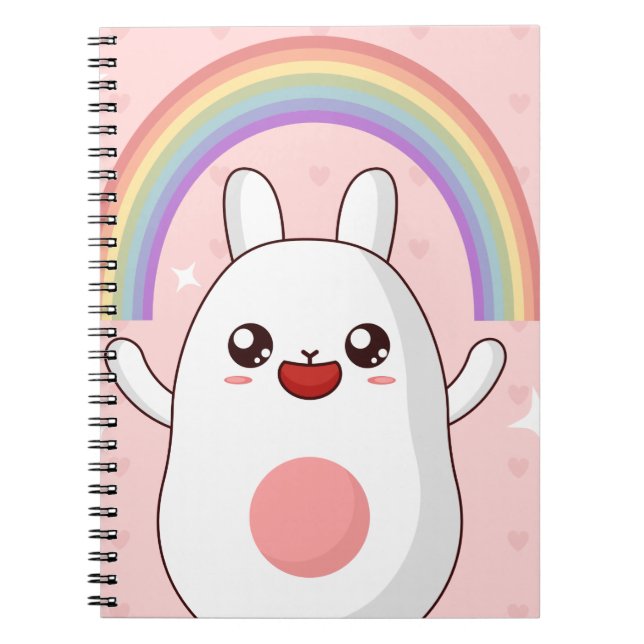 Cuaderno Clísico arcoiris de Kawaii (Frente)
