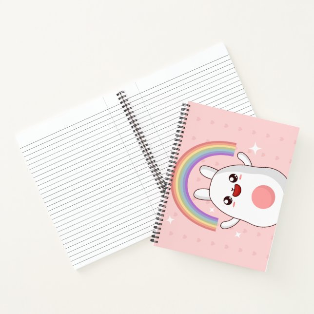Cuaderno Clísico arcoiris de Kawaii (Interior)