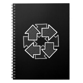 Cuaderno Clockwise Arrows Minimal Geometric Black Variant 2