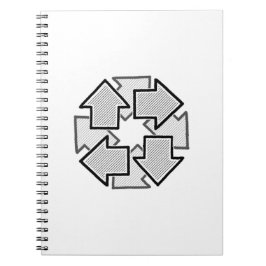 Cuaderno Clockwise Arrows Minimal Geometric White Variant 1