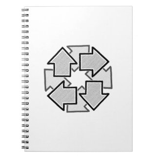 Cuaderno Clockwise Arrows Minimal Geometric White Variant 1