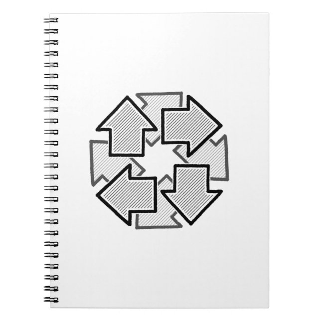 Cuaderno Clockwise Arrows Minimal Geometric White Variant 1 (Frente)