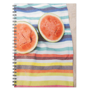Cuaderno Closeup photo of slice watermelon fruits on cloth