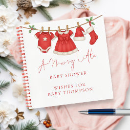 Cuaderno Clothesline Christmas Baby Shower Guest Book