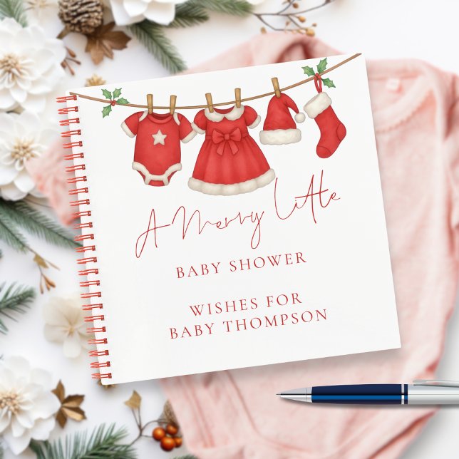 Cuaderno Clothesline Christmas Baby Shower Guest Book (Subido por el creador)