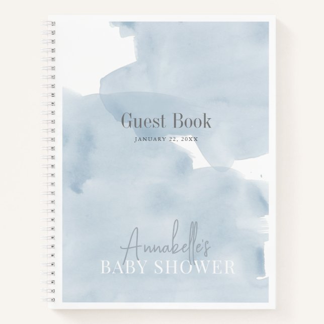 Cuaderno Cloud 9 Blue Sky Boy Baby Shower Guest Book (Anverso)