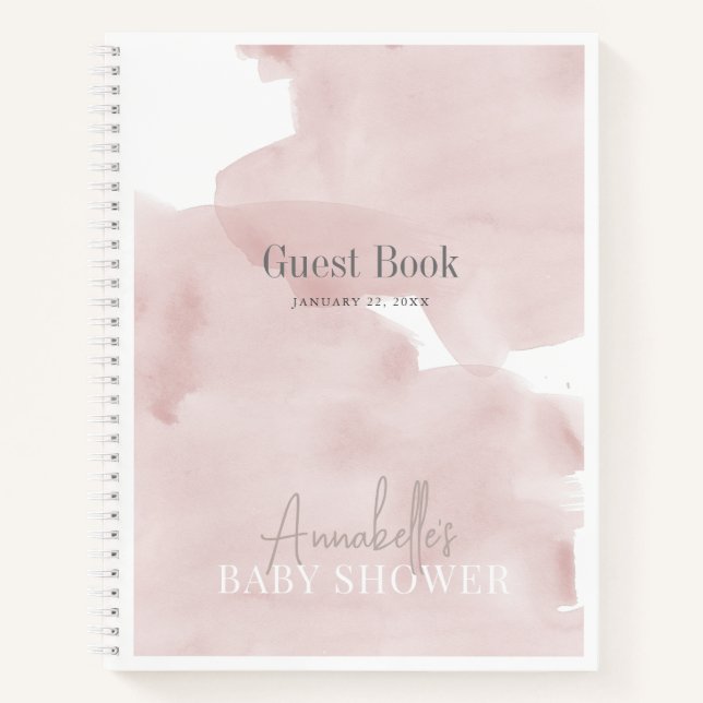 Cuaderno Cloud 9 Pink Sky Chica Baby Shower Guest Book (Anverso)