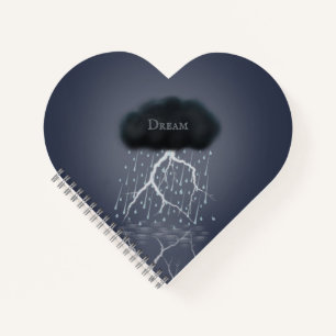Cuaderno Cloud Lightning y lluvia surrealista personalizado