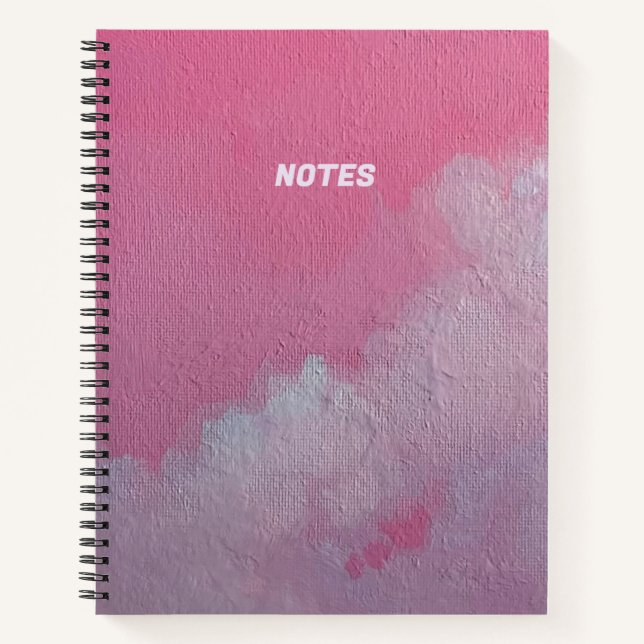 Cuaderno Clouds rosado algodón caramelo portátil arte origi (Anverso)