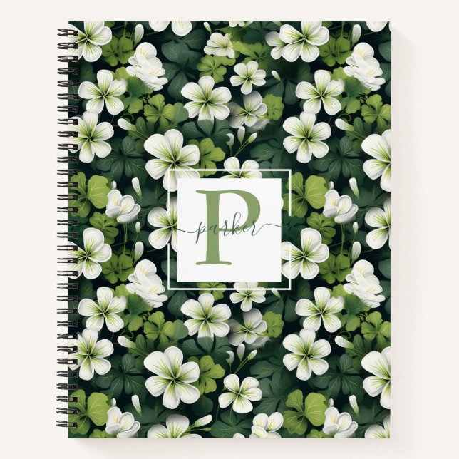 Cuaderno Clover Floral Monogramado (Anverso)
