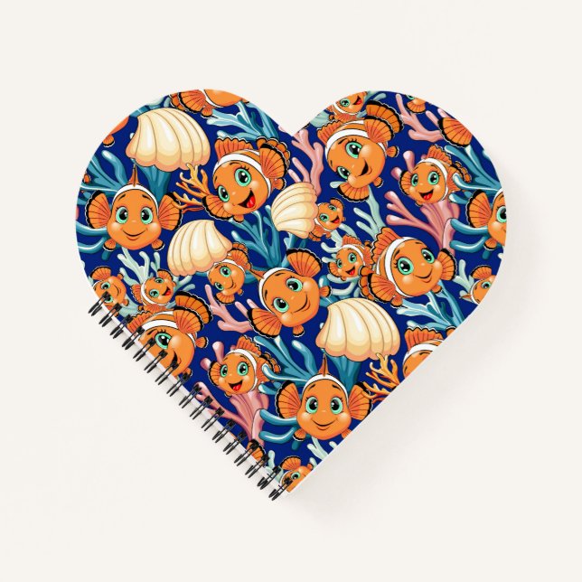 Cuaderno Clown fish Cartoon cute Family Underwater (Anverso)