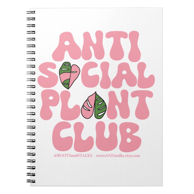 Cuaderno Club Anti-Planta Social - Plantas de la casa de lo (Frente)