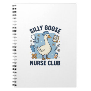 Cuaderno Club de Enfermeras Ganso Tonto Diseño Vectorial de