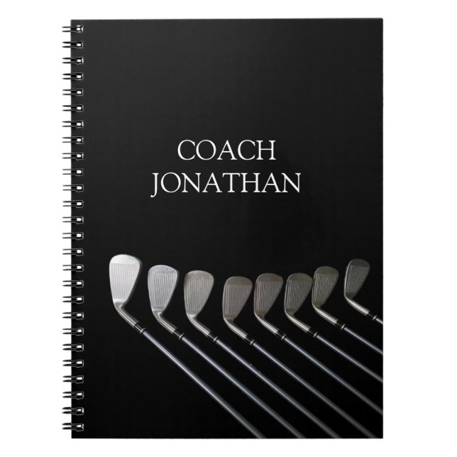 Cuaderno Club De Golf Art Golf Nombre Del Entrenador De Gol (Frente)