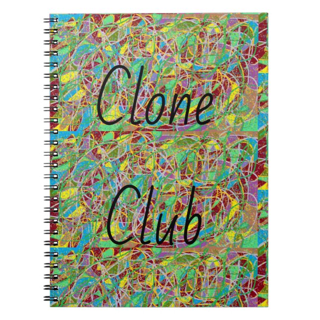 Cuaderno Club de la copia del arte abstracto negro huérfano (Frente)