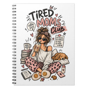 Cuaderno Club de Mamás Cansadas Tipografía Divertida para A