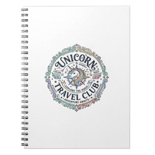 Cuaderno Club de Viajes Unicornio Diseño Original Zazzle_1