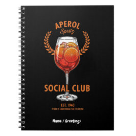Cuaderno Club Social de Aperol Spritz Diseño Divertido y Li