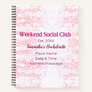 Cuaderno club social del fin de semana rosa brillo despedid