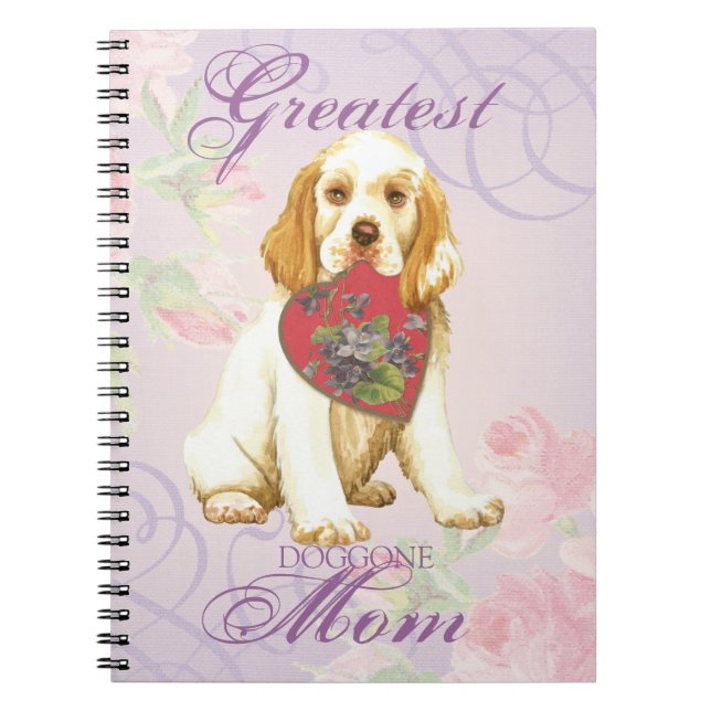 Cuaderno Clumber Spaniel Heart Mom (Frente)