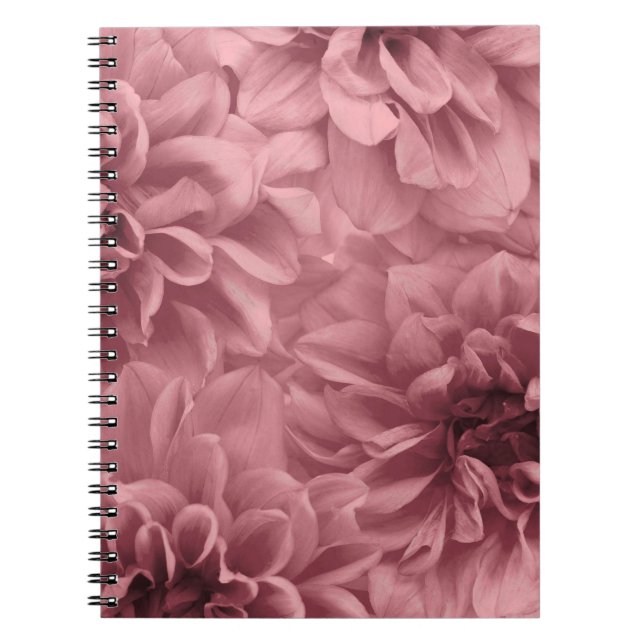 Cuaderno Clúster de flores de Dahlia rosa/malva clara (Frente)
