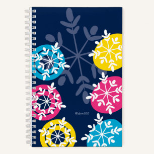 Cuaderno CMYK Snowflakes on Blue