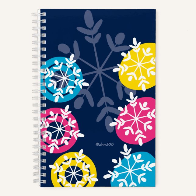 Cuaderno CMYK Snowflakes on Blue (Anverso)