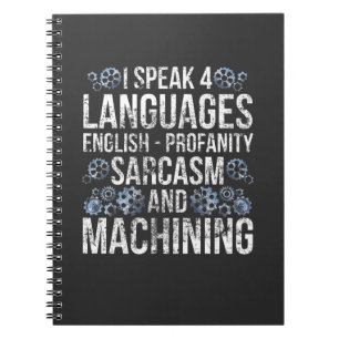 Cuaderno CNC mecanizando a sarcasmo cómico maquinista