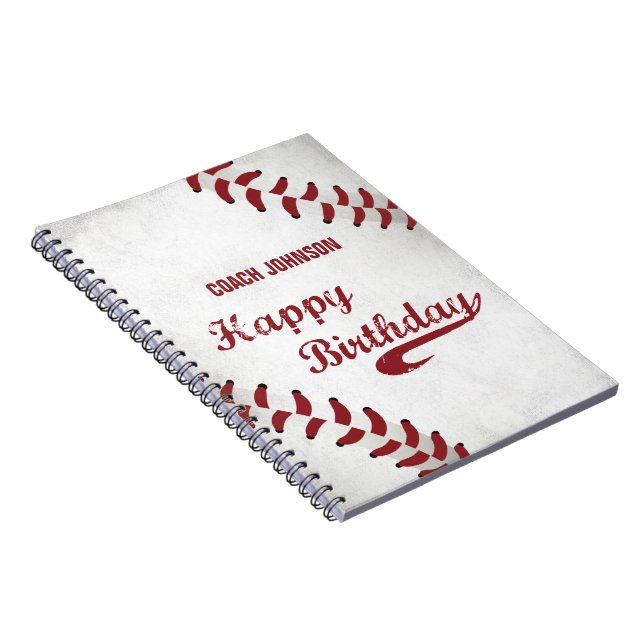 Cuaderno Coach Happy Birday Large Grunge Baseball, Sport (Lado Derecho)