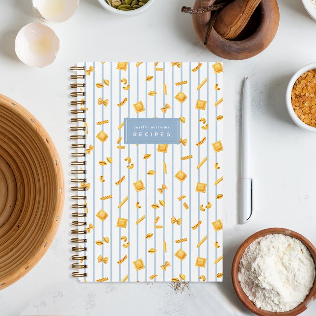 Cuaderno Coastal Blue | Pasta Shapes Personalized Recipe (Subido por el creador)