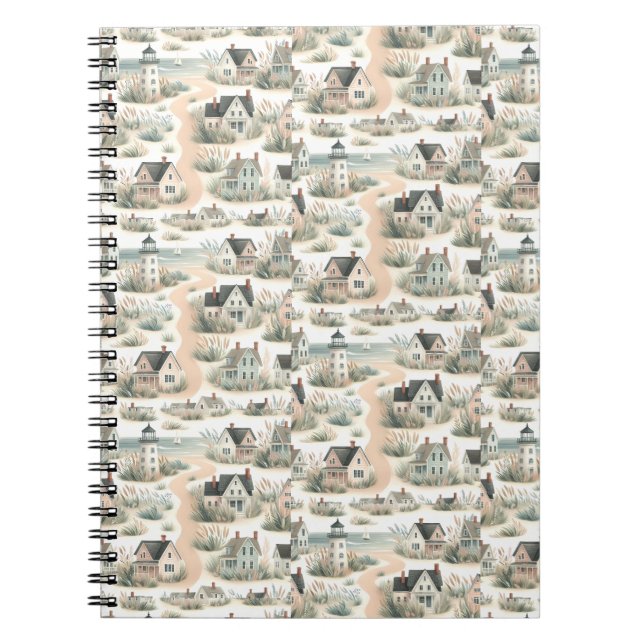 Cuaderno Coastal Cottage Lighthouse Pattern (Frente)
