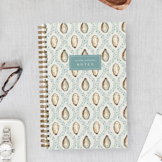 Cuaderno Coastal Oyster Trellis Personalized (Subido por el creador)