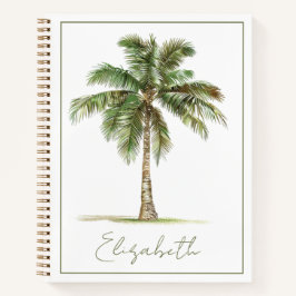 Cuaderno Coastal Palm Tree Personalized