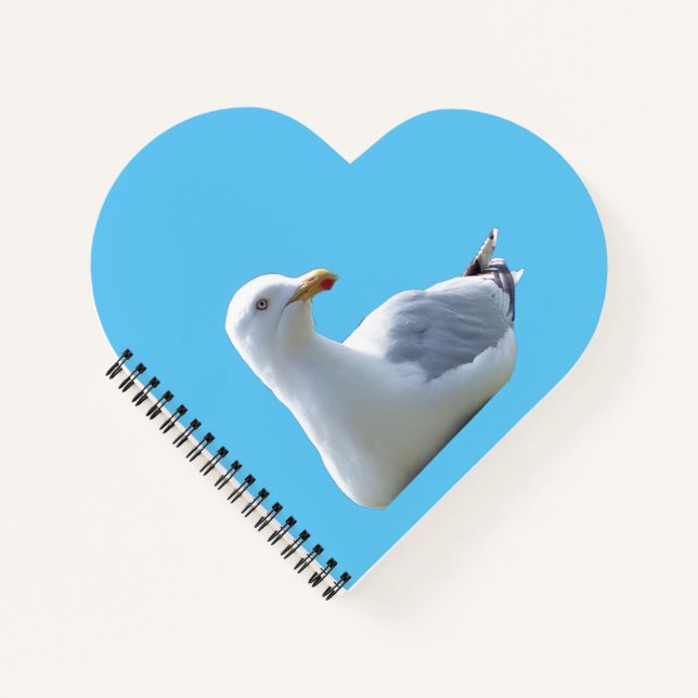 Cuaderno Coastal Seagull Nature Seaside Bird Art  (Anverso)