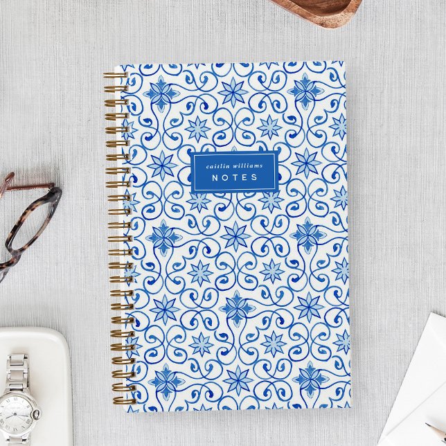 Cuaderno Cobalto | Baldosa Mediterránea Personalizada (Subido por el creador)