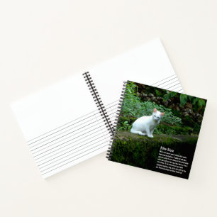 Cuaderno Cobertura dura del gato blanco