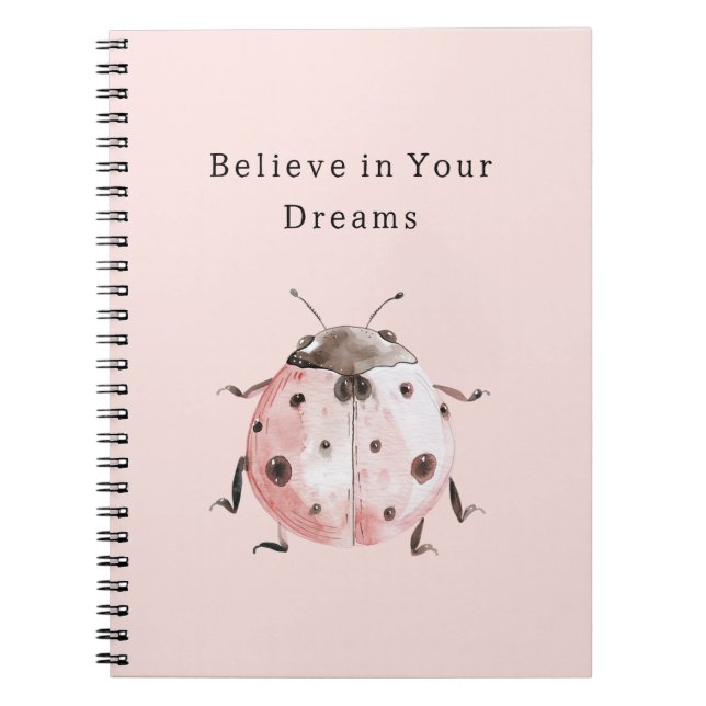 Cuaderno Coccinella negra con rubor rosa (Frente)