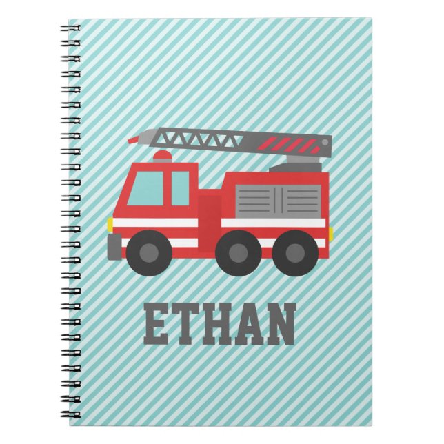Cuaderno Coche de bomberos rojo lindo para los pequeños (Frente)