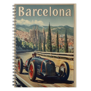 Cuaderno Coche de Carreras de época en Barcelona