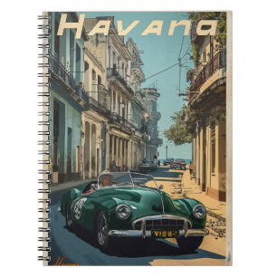 Cuaderno Coche de Carreras de época en La Habana