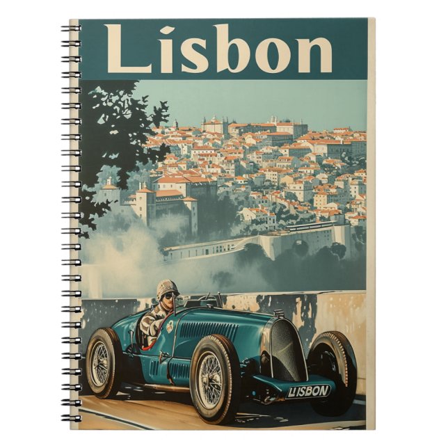 Cuaderno Coche de Carreras de época en Lisboa (Frente)