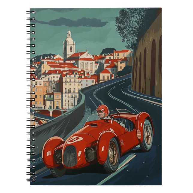 Cuaderno Coche de Carreras de época en Lisboa (Frente)