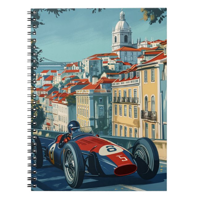 Cuaderno Coche de Carreras de época en Lisboa (Frente)