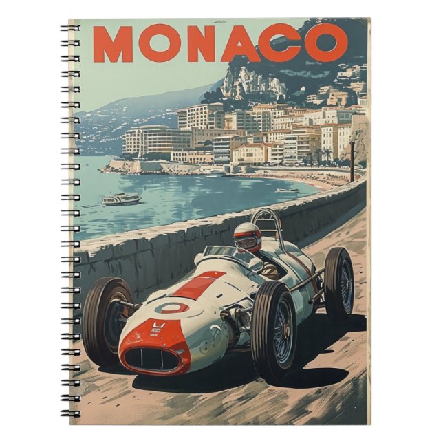 Cuaderno Coche de Carreras de época en Mónaco (Frente)