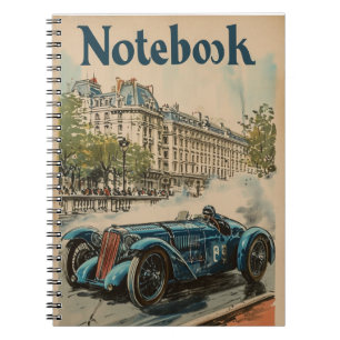 Cuaderno Coche de Carreras de época en París