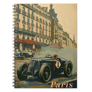 Cuaderno Coche de Carreras de época en París