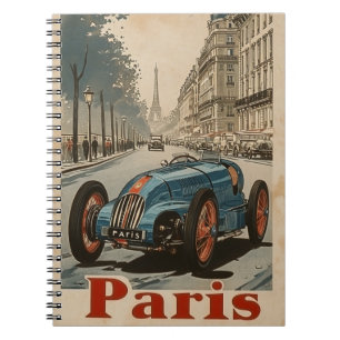 Cuaderno Coche de Carreras de época en París
