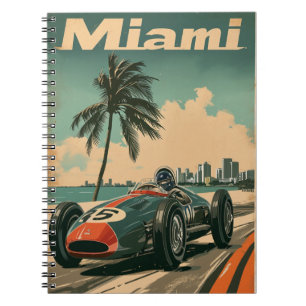Cuaderno Coche de Carreras vintage en Miami